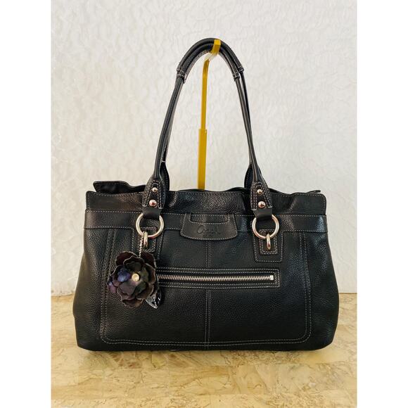 Coach Large penelope F14682 black pebble Leather Satchel BAG PURSE - Picture 1 of 10